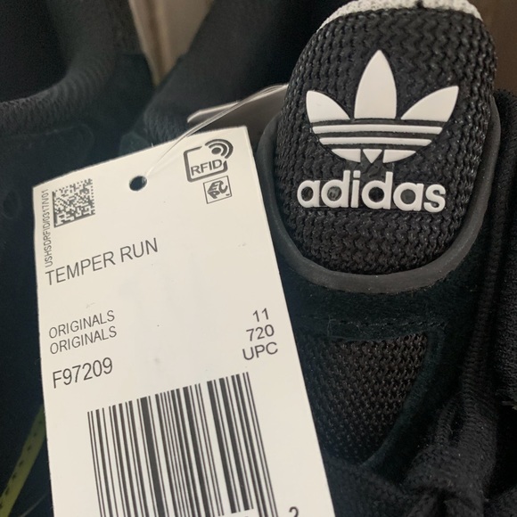 NWT Adidas Temper Run Black Glow Size 11.5 F97209 - Picture 11 of 13